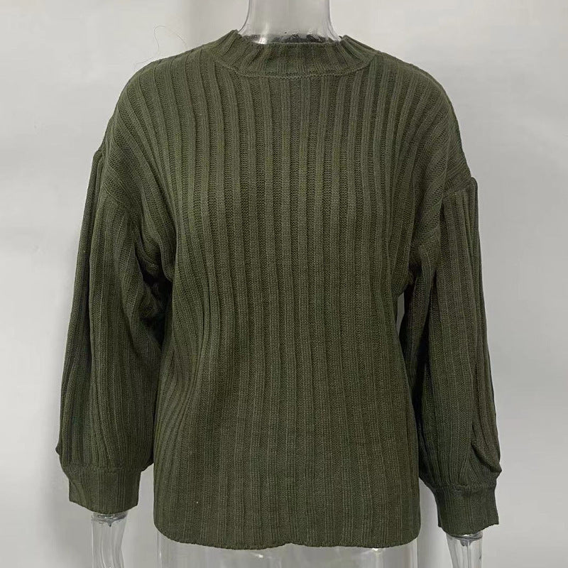 New European And American Women's Plain Quality Knitting Sweater