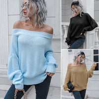 Off-shoulder Off-shoulder Sweater Women's Loose Long Sleeve