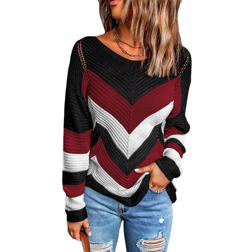 Women's Colorblock New Loose Knit Sweater