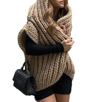 Hooded Thick Pattern Loose Knitted Cardigan Woven Design Sweater