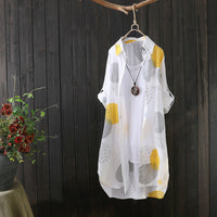 Women's Long-sleeved Printed Chiffon Sunscreen Shirt