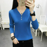 Solid Color Slim Bottoming Knitted Sweater