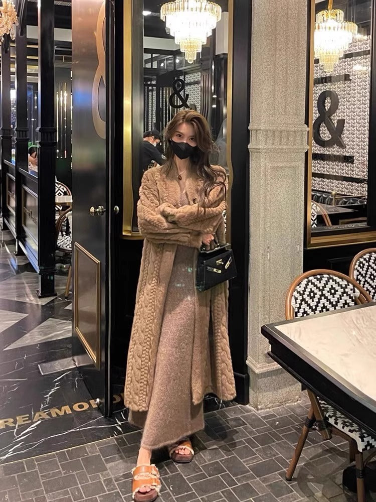 Elegant Idle Style Twist Mink Coat