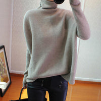 Turtleneck Loose Lazy Sweater Color Cardigan Knitted Bottoming Shirt