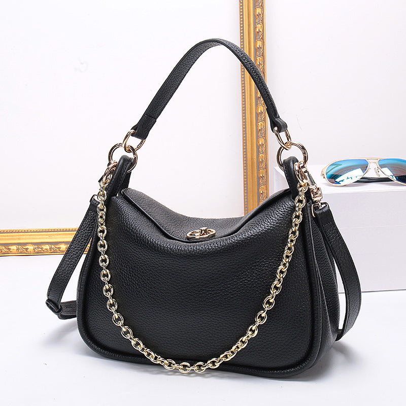 Ladies Chain Toe Layer Leather Tote Bag