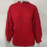 New European And American Women's Plain Quality Knitting Sweater