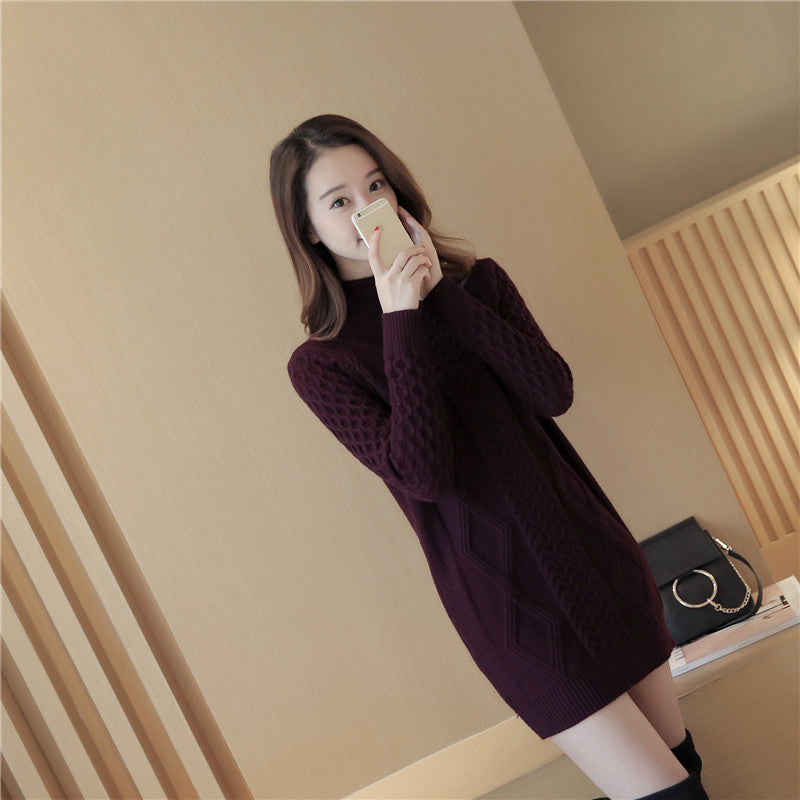 Knitted Sweater Pullover Bottoming Sweater Twist Korean Style Women's Clothing