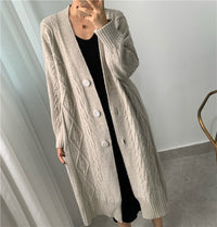 Lazy Style Loose Twist Sweater Coat Knitted Cardigan