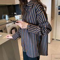 Lazy Style Shirt Women's New Casual All Match Stripes