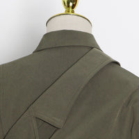 Irregular-panel Single-breasted Lapel Long Coat