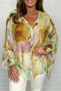 Floral Blooming Printed Chiffon Shirt