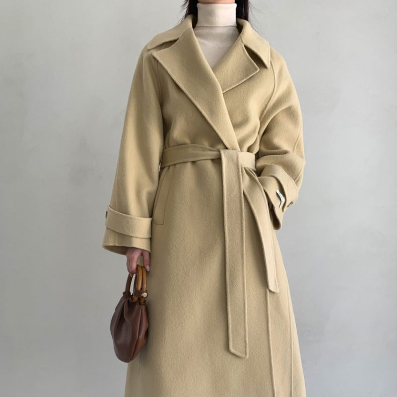 Lapel Simple Temperament Woolen Coat