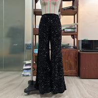 European And American Pure Color Sequins Fashion Casual Wide-leg Pants For Women