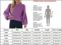 Women's Bubble Long Sleeve Oversized Casual Round Neck Rib Thick Knitted Loose Pullover