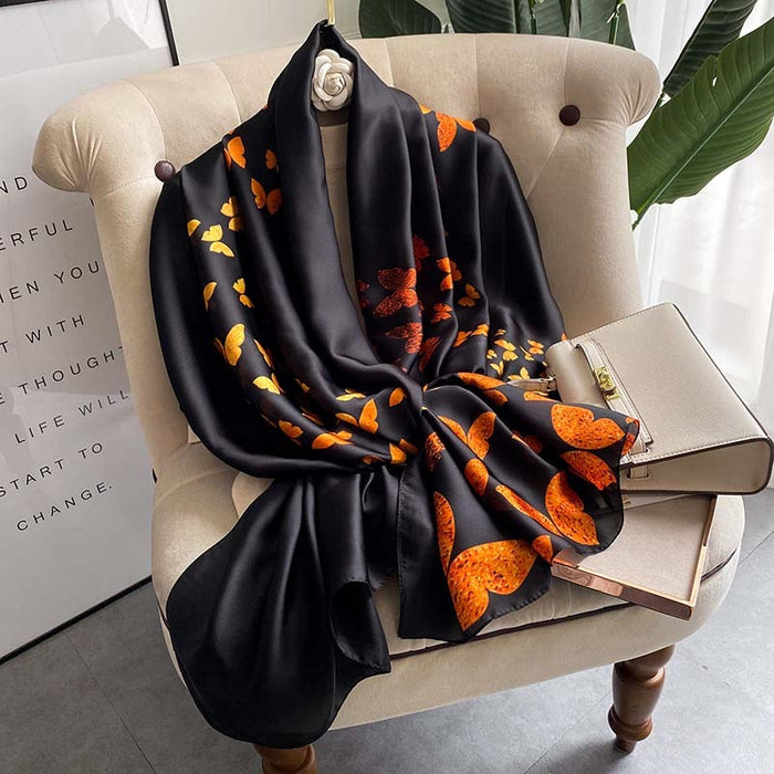 Women's Retro Fashion Decorative Scarf New Silk Satin