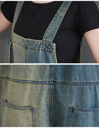 Casual Large Size Denim Overalls Korean Version Of The New