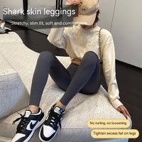 Shark Pants Women's Outer Wear Belly Slimming Skinny Stretch High Waist Leggings