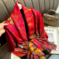 Women's Fashion Retro Simulation Silk Air-conditioning Shawl