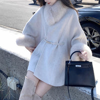 Women's Wool Coat Temperament Long Sleeve Korean Style Fashionable Jacket Retro Slim Solid Color Coat