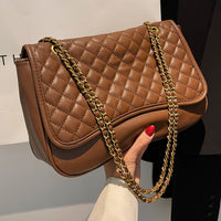 Fashion Simple Solid Color Diamond Chain Bag