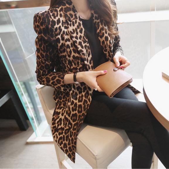 Fashion Slim Fit Slimming Leopard Print Small Suit