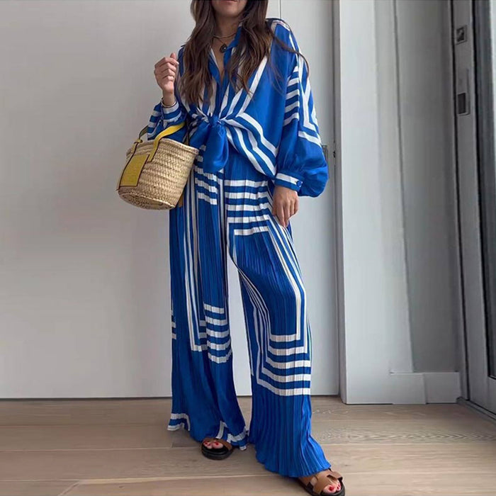 Women's Fashion Long Sleeve Cardigan High Waist Suit