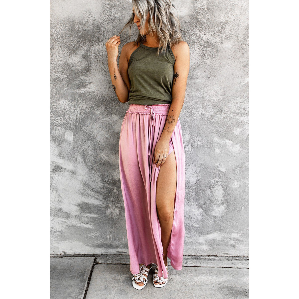 Slit Wide Loose Half-length Skirt