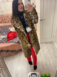 European And American Leather Fur Coat Leopard Fur Extended Artificial Wool