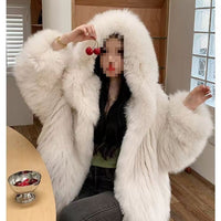 Woven Fur Bat Sleeve Fur Double-sided Woven Loose Europe