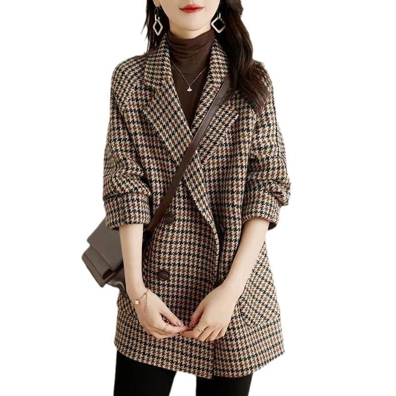 Suit Collar Woolen Coat Women's Loose Woolen Coat