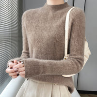 Pure Wool Turtleneck Sweater Seamless Simple