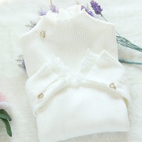 Knitted Sweater Half Turtleneck Bottoming Sweater Fake Two Piece Set