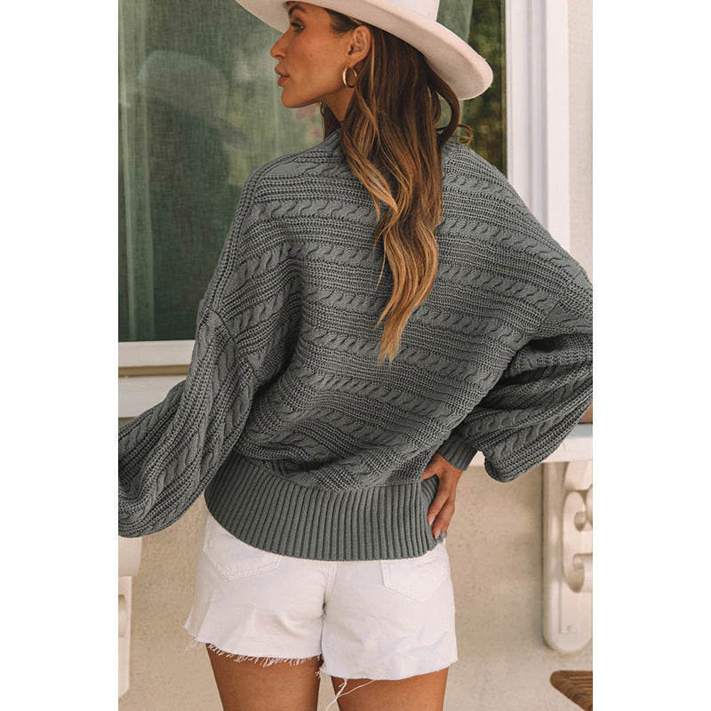 Women's Twist Knitted Pullover European And American Leisure All-matching