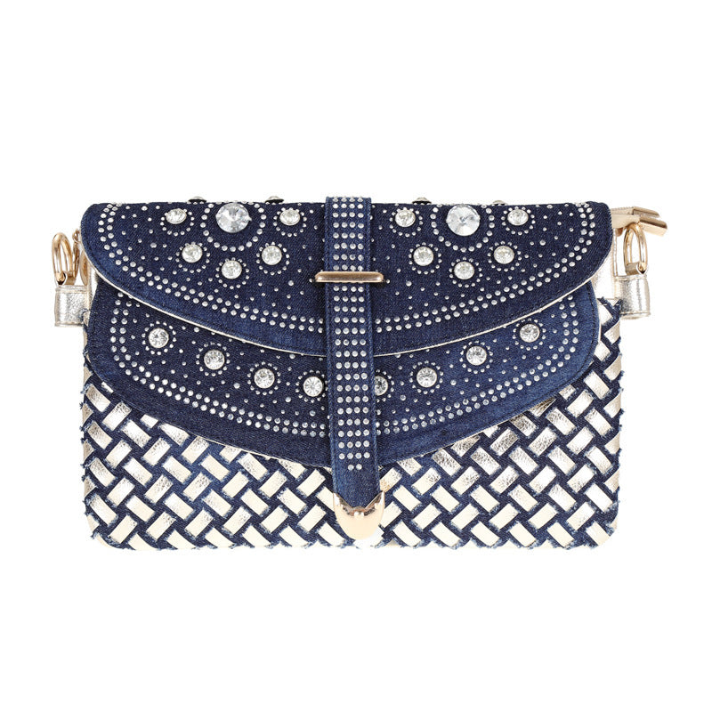 Diamond Denim One-shoulder Crossbody Bag