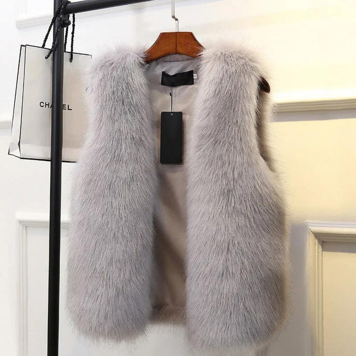 All-matching Thickened Imitated Mink Woolen Vest Waistcoat Jacket