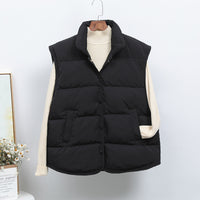 Korea Dongdaemun Loose Casual Stand Collar Vest Jacket