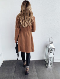 Autumn And Winter Solid Color Long-sleeved Double-breasted Mid-length Woolen Top Coat