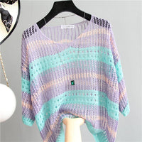 Striped Sweater Loose Sunscreen Clothes Women