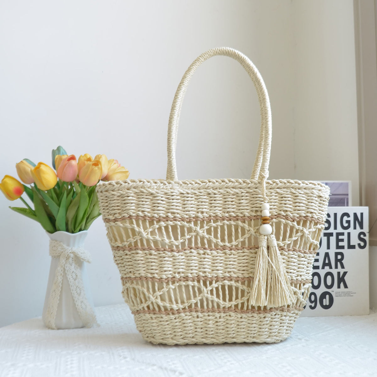 New Paper String Hand-woven Straw Bag