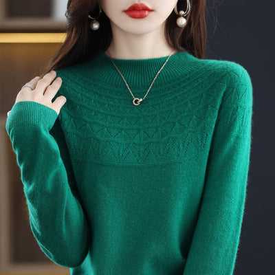 Half High Collar Thin Sweater Seamless Wool