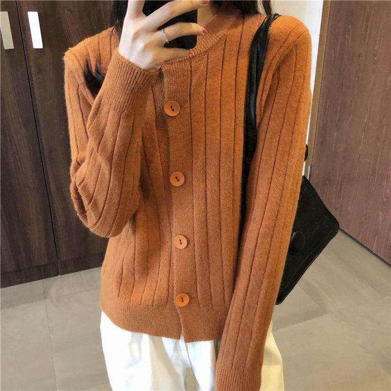 Single-breasted Knitted Sweater Cardigan Coat