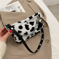 Leopard Pattern Plush Bag Personality Diagonal Women Bag Chain Bag Bag Shoulder