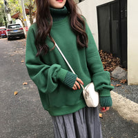 Fashion Simple Solid Color Turtleneck Thickened Sweater