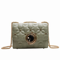 Retro Chain Female Messenger Bag Simple Texture Rivet Diamond Small Square Bag