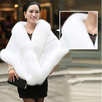 New Faux Fur Shawl Women's Coat Fox