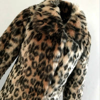 European And American Lapel Leopard Like Fur Coat