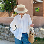 Women's Long-sleeved French Cotton Shirt