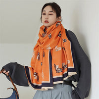 Winter Double-sided Thickened Air-conditioned Room Shawl Long Warm Scarf