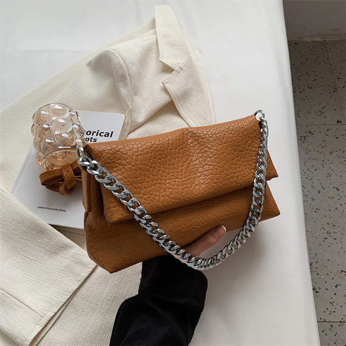 Chain Bag Female Texture One Shoulder Soft-faced Envelope