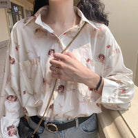 Women's Retro Loose Outerwear Long Sleeve Shirt